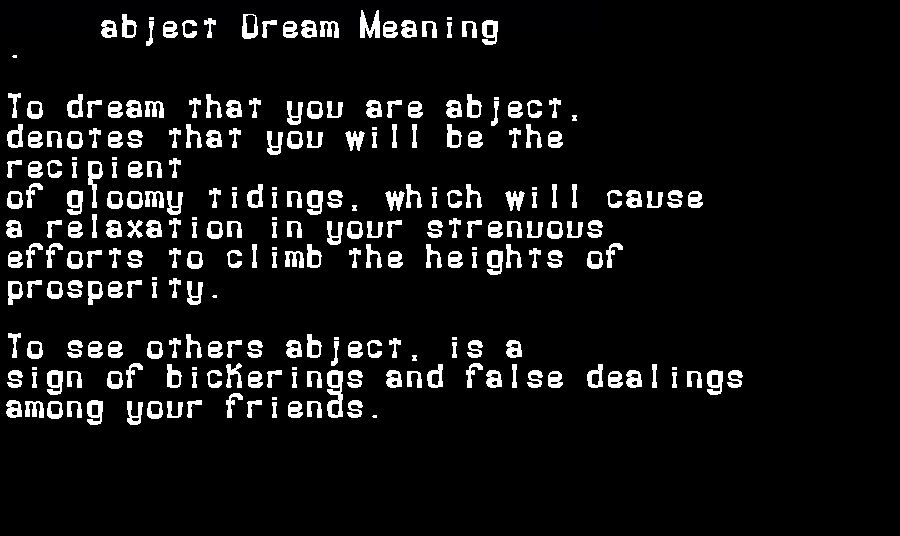  dream meanings abject