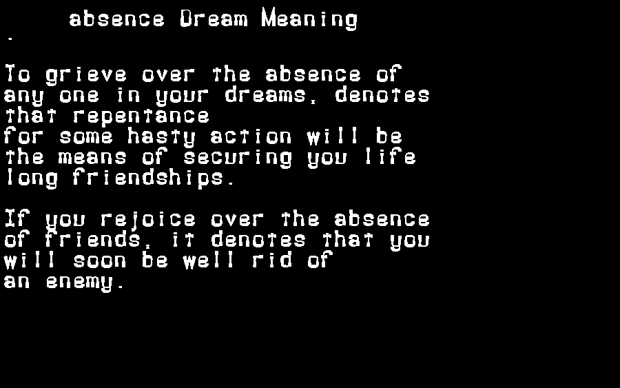  dream meanings absence
