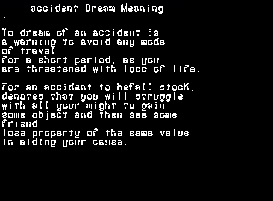  dream meanings accident