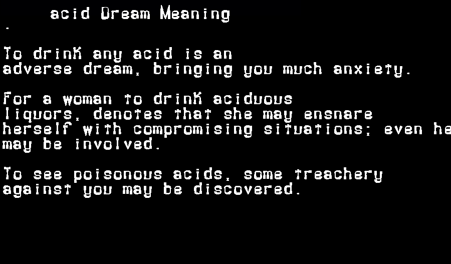  dream meanings acid