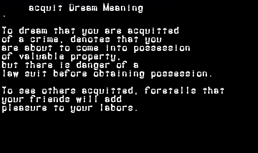  dream meanings acquit