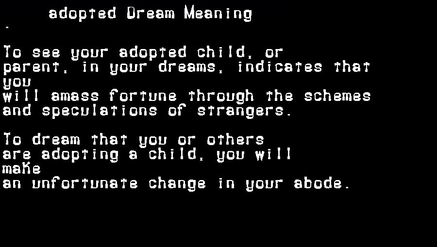  dream meanings adopted