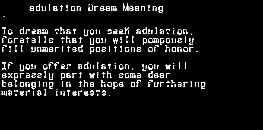  dream meanings adulation