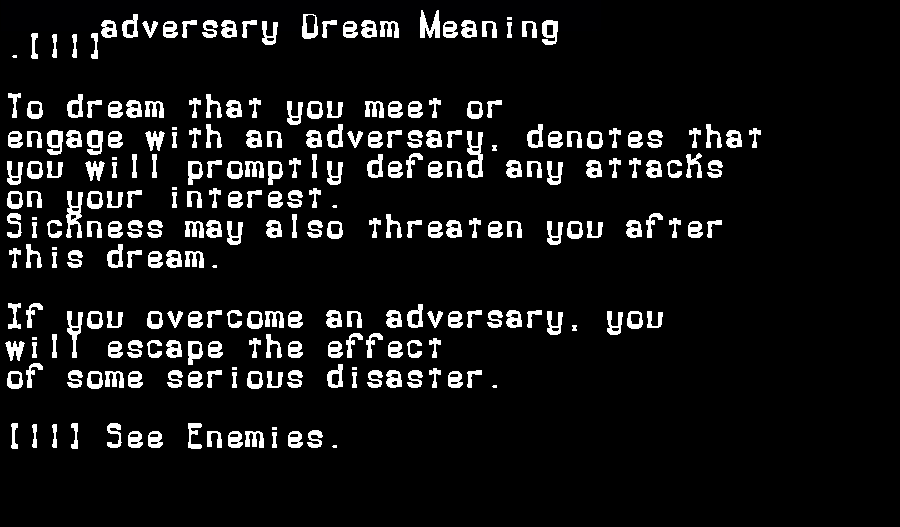  dream meanings adversary