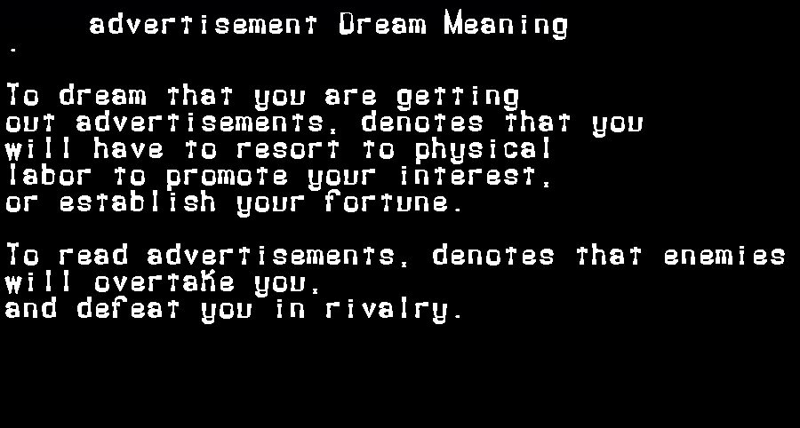  dream meanings advertisement