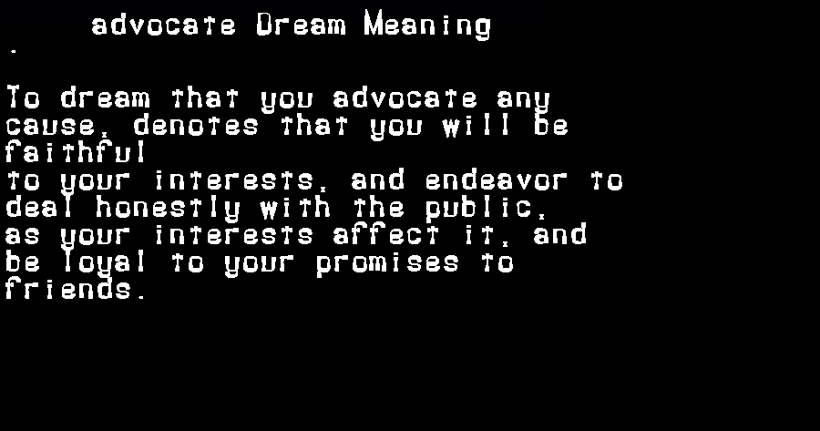  dream meanings advocate