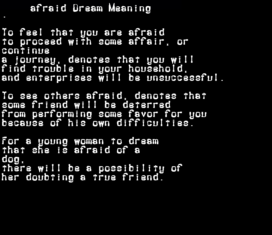  dream meanings afraid