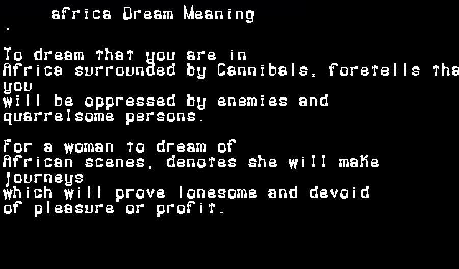  dream meanings africa