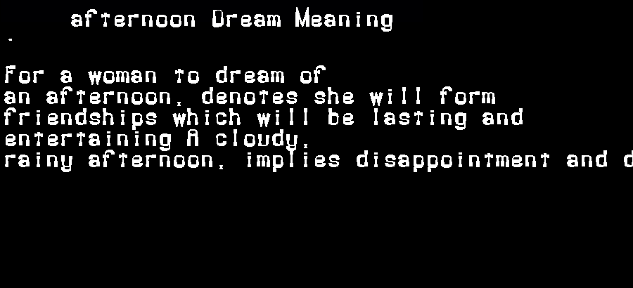  dream meanings afternoon