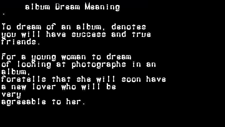  dream meanings album