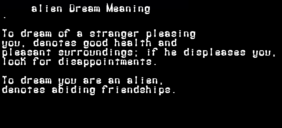  dream meanings alien