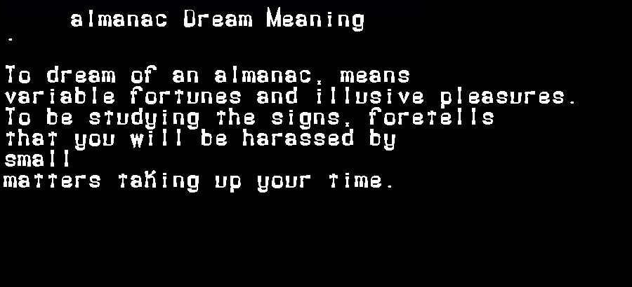  dream meanings almanac