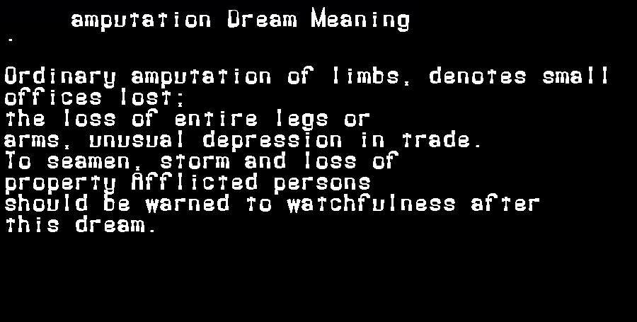  dream meanings amputation