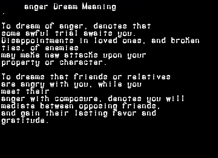  dream meanings anger