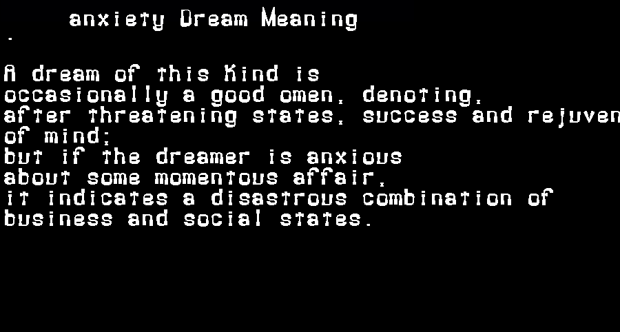  dream meanings anxiety