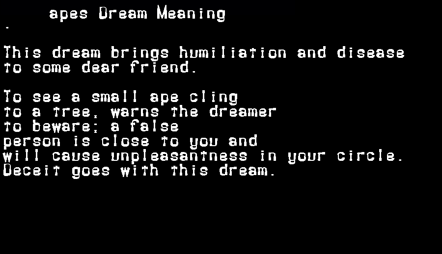  dream meanings apes