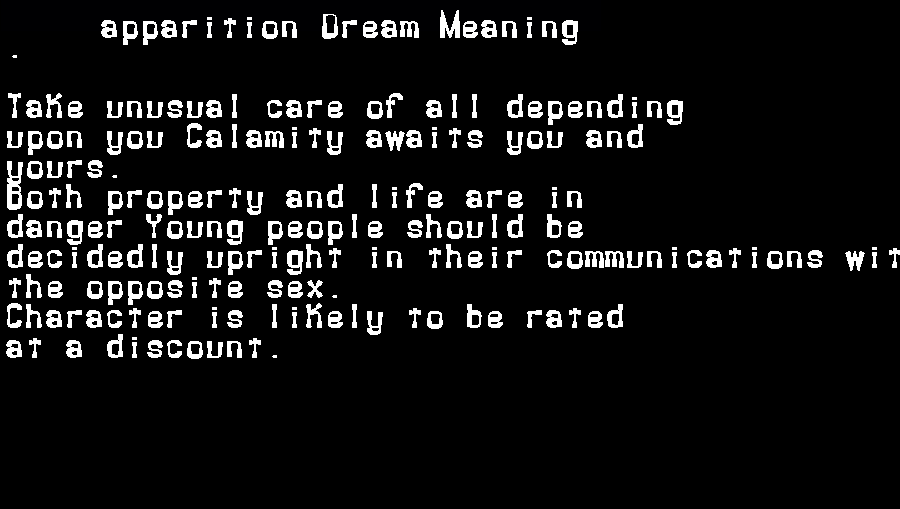  dream meanings apparition