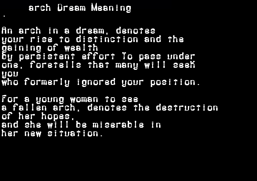  dream meanings arch