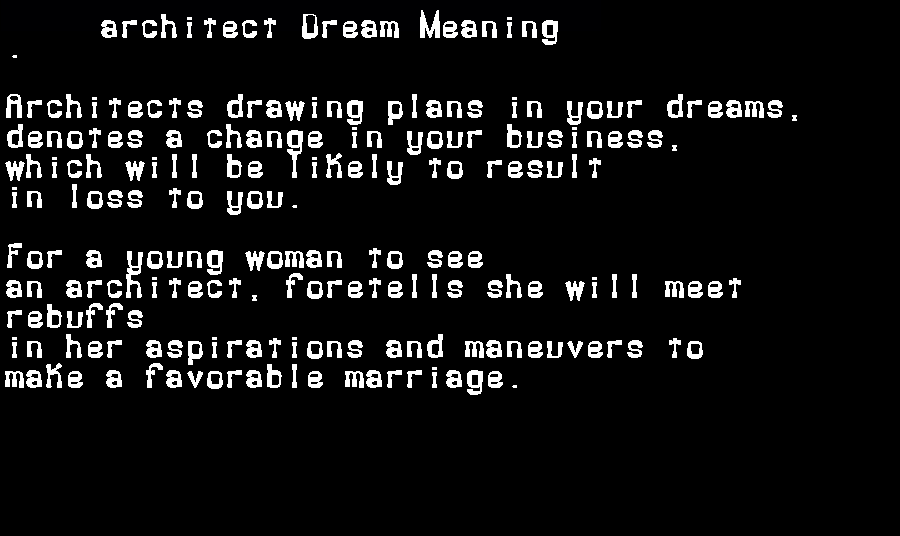  dream meanings architect