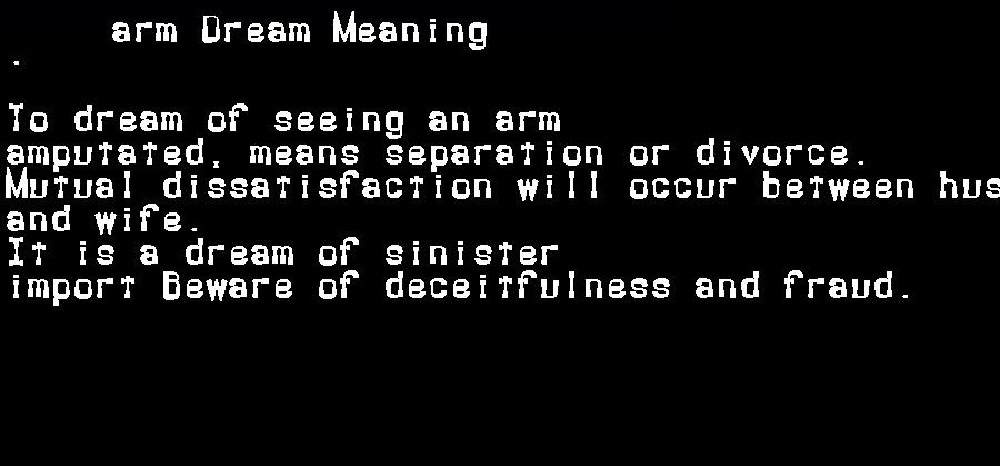  dream meanings arm