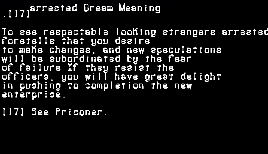  dream meanings arrested