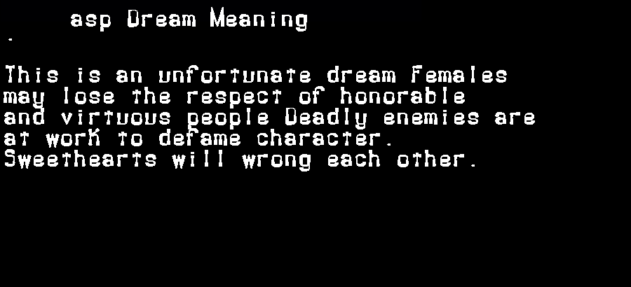  dream meanings asp