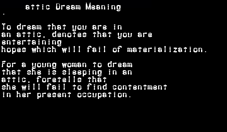  dream meanings attic