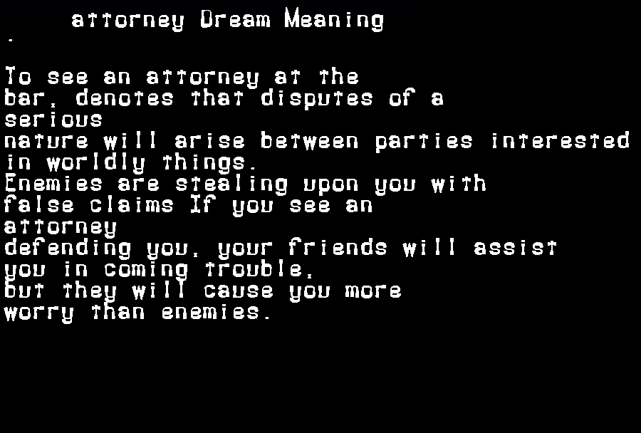  dream meanings attorney