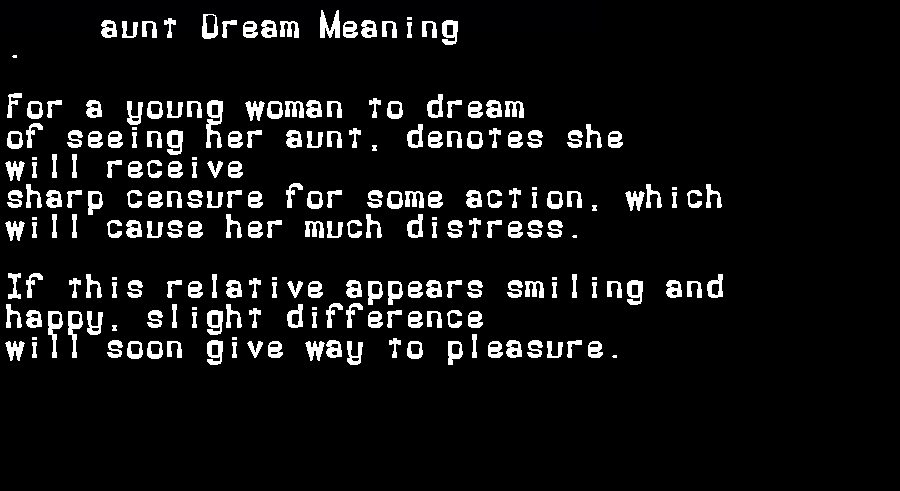  dream meanings aunt