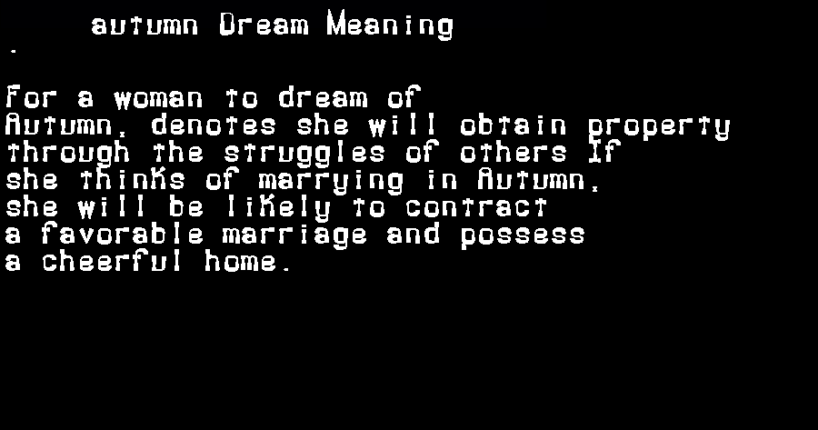  dream meanings autumn