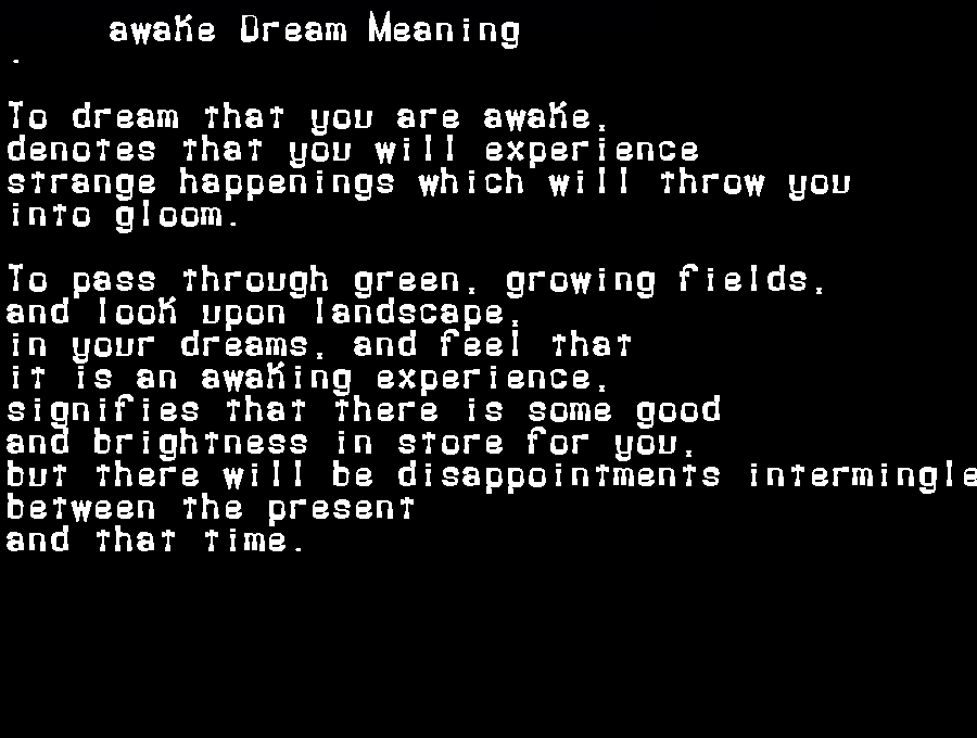  dream meanings awake