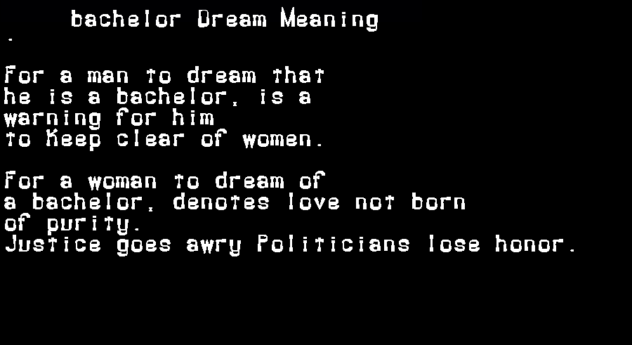  dream meanings bachelor