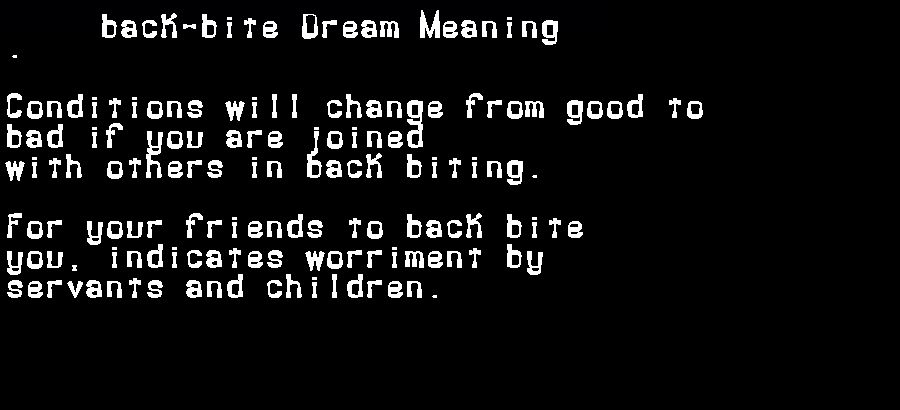  dream meanings back-bite