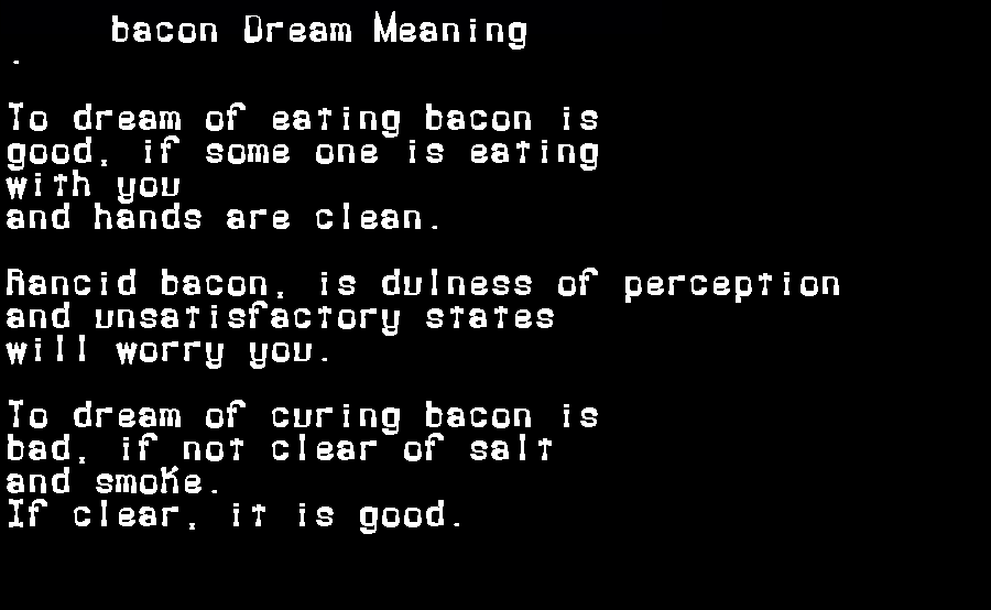  dream meanings bacon