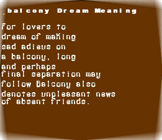  dream meanings balcony