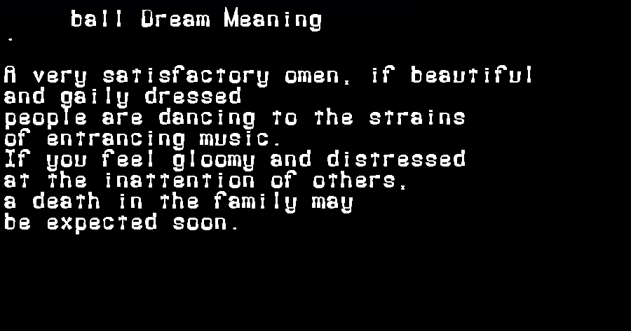  dream meanings ball