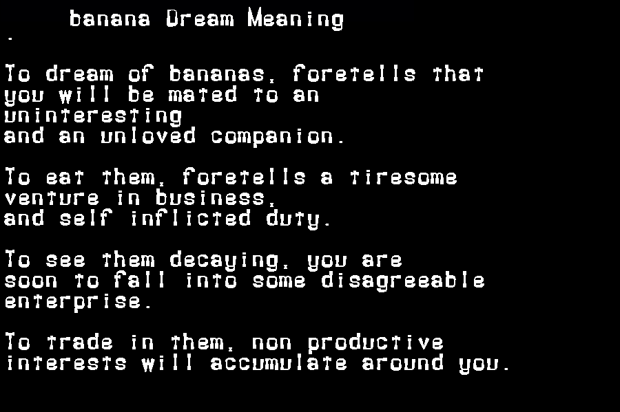  dream meanings banana