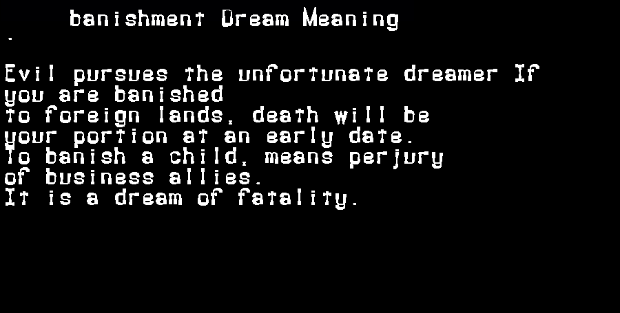  dream meanings banishment