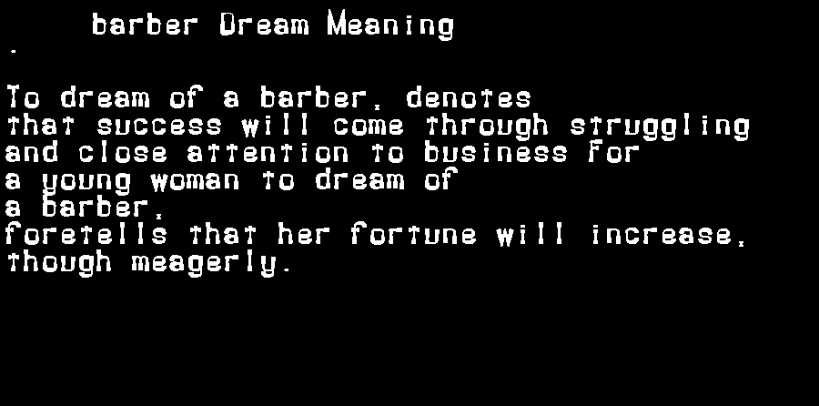 dream meanings barber