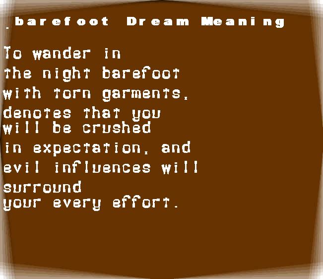  dream meanings barefoot