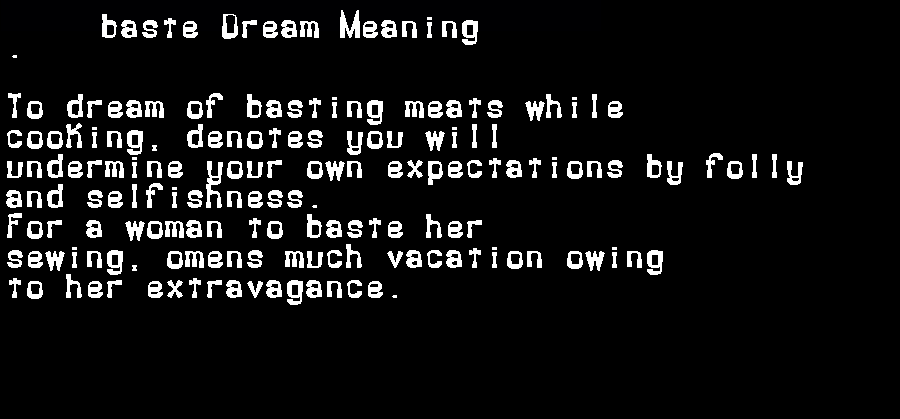  dream meanings baste