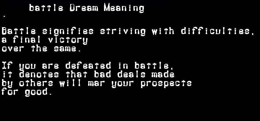  dream meanings battle