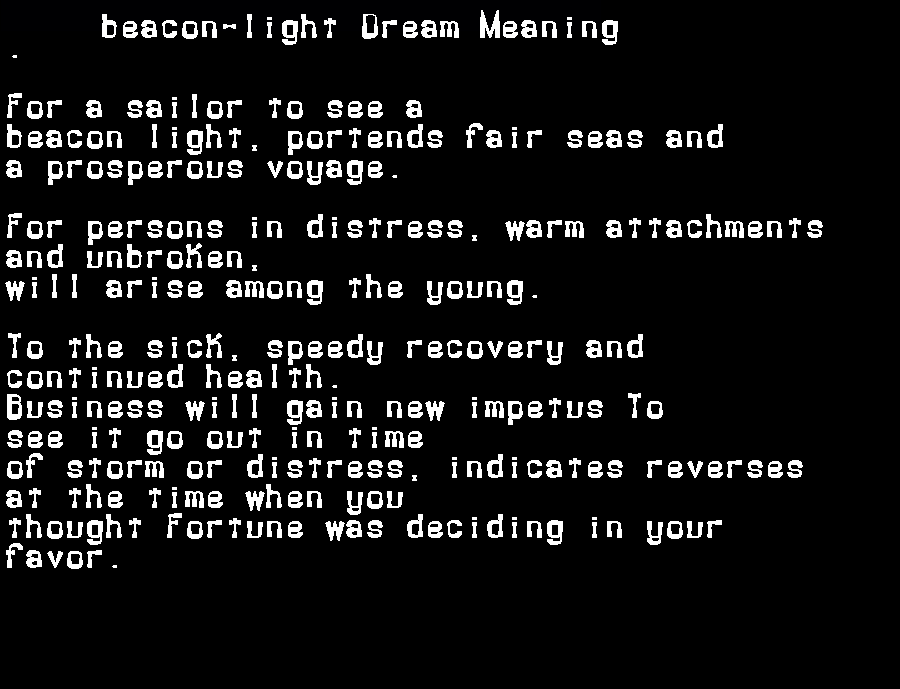  dream meanings beacon-light