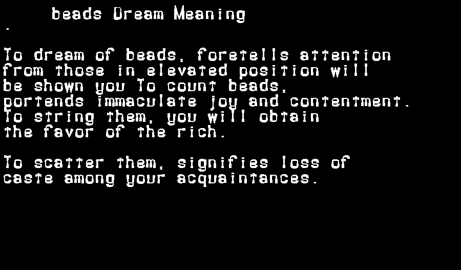  dream meanings beads