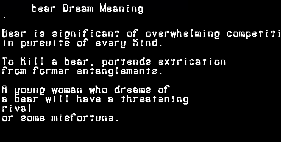  dream meanings bear