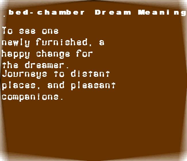  dream meanings bed-chamber