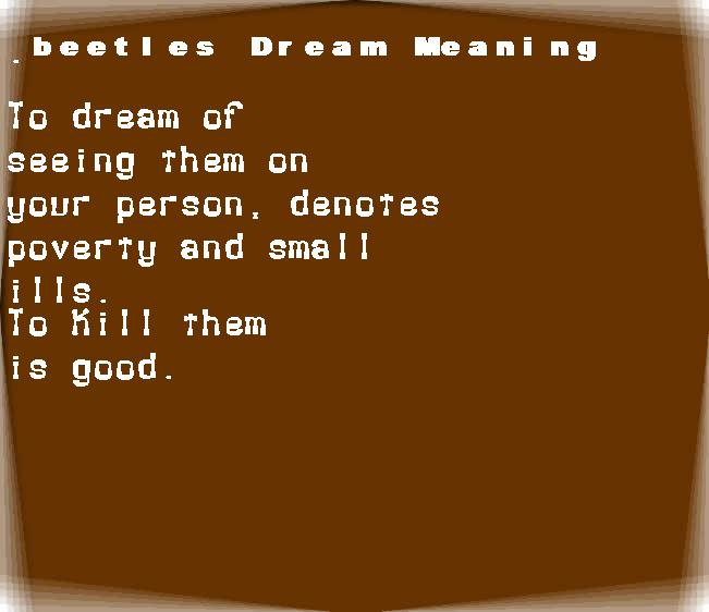  dream meanings beetles