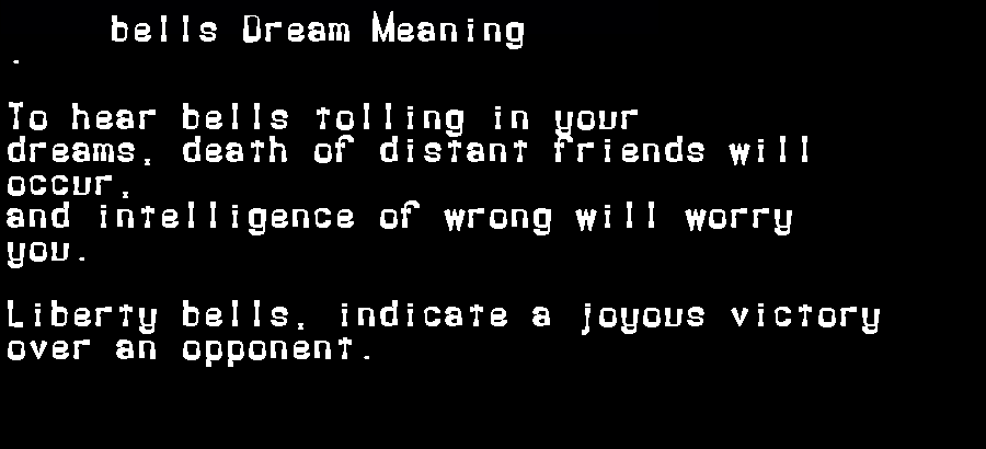  dream meanings bells