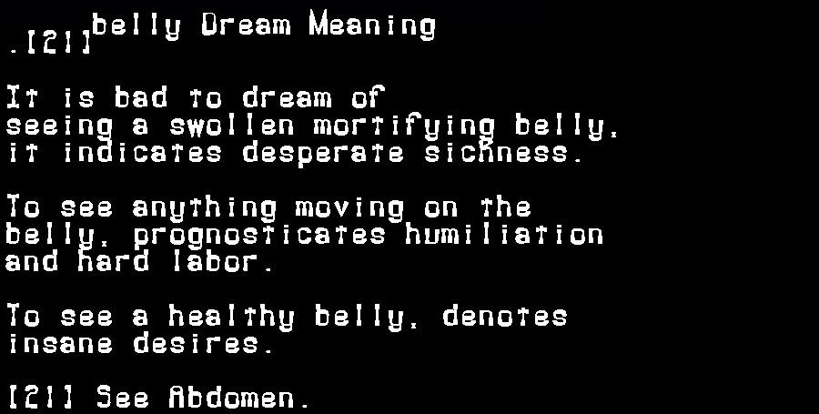  dream meanings belly