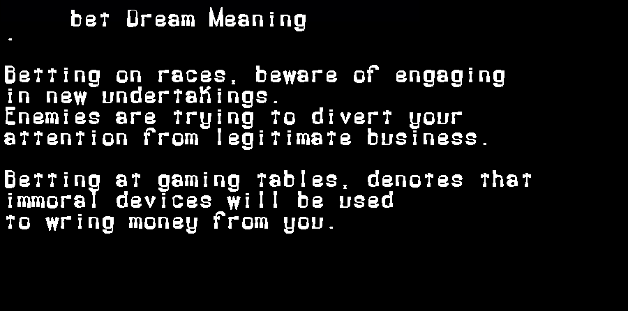  dream meanings bet